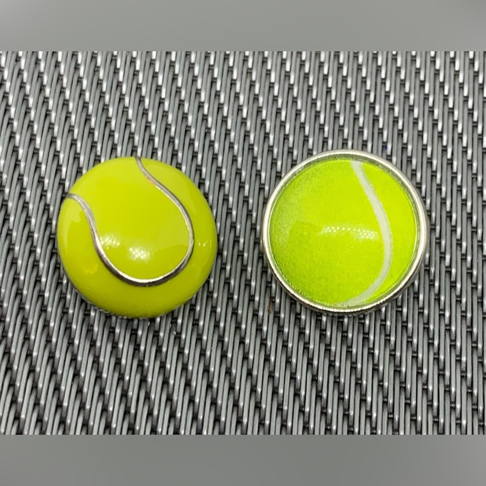 Tennis Snap Button Charm Set of 2